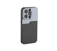 MOJOGEAR 17mm lens case for iPhone 14 Pro Max - Thread for macro lens, telephoto lens, anamorphic lens or DOF adapter - Sturdy case - Black/Gray