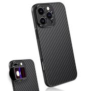 MOJOGEAR 17mm Lens Case for iPhone 16 Pro Max - Carbon Protective Case with 17mm Thread for External Smartphone Lenses by Ulanzi, Sandmarc & Apexel - Lightweight Phone Case