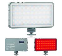 MOJOGEAR Lumi RGB LED Lamp 6.5W Mini - Sturdy Metal - 1500 mAh Battery - Powerful Lamp for Camera/Studio/Video - RGB and White/Yellow Light - Gray
