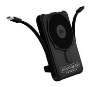 MOJOGEAR NovaMag All-in-1 Power Bank 10000mAh - Qi2 Wireless Super Fast Charging - With USB-C and Lightning Cable - Compatible with iPhone and Samsung - Mag Safe Power Bank - LED Indicator - Black