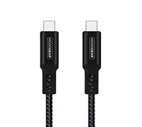 MOJOGEAR USB C to USB C cable 100W USB 3.1 Extra Strong - Charging cable compatible with Samsung, Macbook, iPhone 15, iPhone 16, iPad Pro, OnePlus - 3 meters - Black/Dark gray