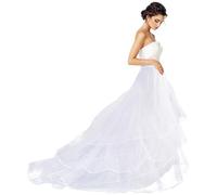 Mojonnie Women Mermaid Petticoat Crinoline Petticoat for Wedding Dress 3 Layers Floor Length Underskirt Ball Gown Petticoat, White, One Size