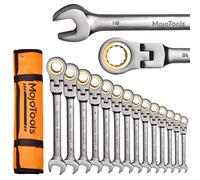 MoJoTools 23-Piece Flex-Head Ratcheting Combination Wrench Set-Includes 14PCS Metric 8-24mm Ratchet Combination Wrenches Set,9PCS Allen Wrenches-72-Teeth,Cr-V Constructed,Nickel Plated,Organizer Bag