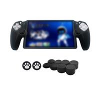 MOJOXR Silicone Protective Cover and Stick Caps Compatible with Playstation Portal, Anti-Slip Protector Case and 10 Thumb Grip Caps Accessories for PS Portal Remote Player(Black)