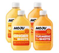 MOJU 2x Ginger, 2x Turmeric Dosing Bottles (4 x 420ml), Ginger Shots | Morning Wake Up/Afternoon Lift, Whole Ingredients, Nothing Artificial, Vegan