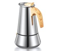 Moka Pot, 6 Cup Stainless Steel Stovetop Espresso Maker for Induction, 350ml Italian Coffee Maker for Gas & Electric Hobs, Durable Espresso Pot for Home & Camping