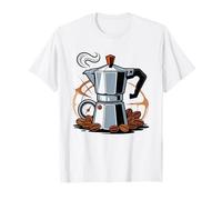 Moka Pot Blueprint Technical Drawing Coffee Lover Espresso T-Shirt