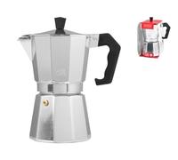 Moka Pot Home Express Aluminum 6 Cups Silver Black