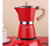 Moka Pot, Italian Coffee Pot 6 cup/10 OZ Stovetop Espresso Maker Coffee Maker - Red
