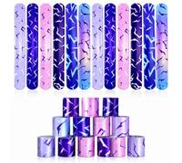 MOKADON 24 PCS K-Pop Style Snap Bracelets, Metallic Slap Wristbands for K-Pop Concerts, Fan Events, Festivals and Party Decorations, Colorful Wrap Bracelets for Teens and Adults