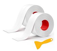 Mokani Bath Sealant Strip, 2 Rolls Bathroom Sealant Tape, Self Adhesive Caulk Strip, Waterproof Sealing Tape for Kitchen, Sink, Bathtub, Toilet, Shower, Wall Corner with Sealing Tool, White (11FT)
