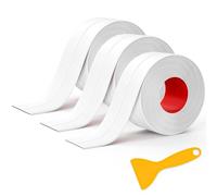 Mokani Bath Sealant Strip, 3 Rolls Bathroom Sealant Tape, Self Adhesive Caulk Strip, Waterproof Sealing Tape for Kitchen, Sink, Bathtub, Toilet, Shower, Wall Corner with Sealing Tool, White (11FT)