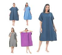 MOKANI Changing Robe Microfiber Towel Poncho with Hood for Beach Surfing Swimming Wetsuit Changing, Quick Dry & Light Weight, Fits Men Women Adults (Dark Blue)