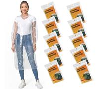 MOKANI Disposable Rain poncho for Adults, 10 PCS Waterproof Ponchos