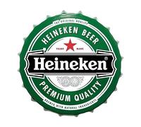 mokarier Heineks Decorative Bottle Caps Metal Tin Signs Cafe Beer Bar Decoration Plat 13.8 Inches Wall Art Plaque Vintage Home Decor