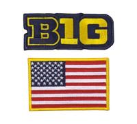 mokarier Michigan Big Ten Football Embroidered Patch US Flag Patch Iron on Logo Vest Jacket Cap Hoodie Backpack Patch Iron On/sew on Patch