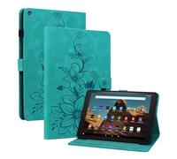 MOKASE Case Fit for Amazon Kindle Fire HD 10 Tablet 5th/7th/9th Generation 2015/2017/2019 Release, Suede Leather Folio Stand Cover with Auto Wake/Sleep&Card Slots for Fire HD 10.1 inch Tablet, Green