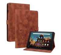 MOKASE Case Fit for Amazon Kindle Fire HD 10 Tablet 5th/7th/9th Generation 2015/2017/2019 Release, Suede Leather Folio Stand Cover with Auto Wake/Sleep&Card Slots for Fire HD 10.1 inch Tablet, Brown