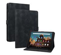 MOKASE Case Fit for Amazon Kindle Fire HD 10 Tablet 5th/7th/9th Generation 2015/2017/2019 Release, Suede Leather Folio Stand Cover with Auto Wake/Sleep & Card Slots for Fire HD 10.1 inch Tablet, Black