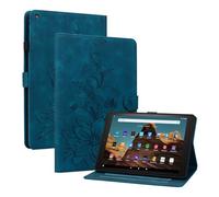 MOKASE Case Fit for Amazon Kindle Fire HD 10 Tablet 5th/7th/9th Generation 2015/2017/2019 Release, Suede Leather Folio Stand Cover with Auto Wake/Sleep & Card Slots for Fire HD 10.1 inch, Darkblue