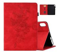 MOKASE Case for 2021 iPad Mini 6th Generation 8.3 inch Case, Suede Leather Multi-Angle Folio Stand Cover, Smart Auto Wake/Sleep with Pen Holder & Card Slots for 8.3" iPad Mini 6 2021 Release, Red