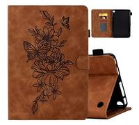 MOKASE Case for Amazon All-New Kindle Fire 7 Tablet 12th Generation 2022 Latest Model 7", Suede Leather Folio Stand Cover, Smart Auto Wake/Sleep with Pen Holder for Fire 7 12th Generation 2022, Brown