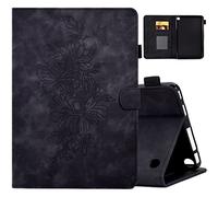 MOKASE Case for Amazon All-New Kindle Fire 7 Tablet 12th Generation 2022 Latest Model 7", Suede Leather Folio Stand Cover, Smart Auto Wake/Sleep with Pen Holder for Fire 7 12th Generation 2022, Black