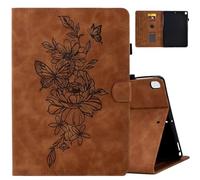 MOKASE Case for iPad 9th/8th/7th Generation 10.2 inch 2021-2019 Release, Suede Kickstand Multi-Angle Protective Cover with Auto Wake/Sleep with Pen Holder & Card Slots for iPad 10.2/Pro 10.5, Brown