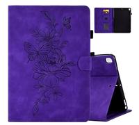 MOKASE Case for iPad 9th/8th/7th Generation 10.2 inch 2021-2019 Release, Suede Kickstand Multi-Angle Protective Cover with Auto Wake/Sleep with Pen Holder & Card Slots for iPad 10.2/Pro 10.5, Purple