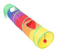Mokassy Cat Tunnel Pet Tube Play Toy Indoor Outdoor Kitty Puppy Toys for Puzzle Exercising Training and Running with Fun Ball and Two Hole