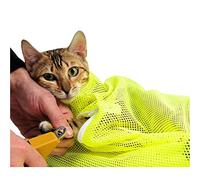 Mokassy Pet Cat Grooming Washing Bath Bag, Scratching Biting Restraint Polyester Mesh Bag For Shower, Cleaning Ear, Cutting Nails, Medicine Feeding