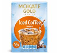 Mokate Gold Caramel Iced Coffee Sachets - 2 Pack (16 Sachets Total) - Instant Caramel Flavour Iced Coffee Drink - Just Add Milk & Ice - Smooth, Refreshing Summer Coffee Beverage