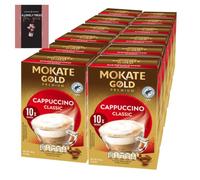 Mokate Gold Premium Cappuccino Classic Instant Coffee Bulk Box of 12, Total of 120 Individually Wrapped Coffee Pocket Sachet- for Gifts, Office Drinks, Clinic Staff Coffee Drink, for Refreshment Partn