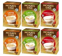 Mokate Gold Premium Variety Pack Coffee Sachets x10 (Pack of 6, Total 60 Sachets) - Latte Caramel, Latte Irish Cream & Cappuccino Classic