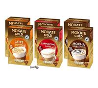 Mokate Variety Gold Premium Instant Coffee Sachets | Latte Carmael | Cappuccino Classic | Mocha Double Choco | Total 30 Sachets per pack | Premium Quality Coffee | (1, Pack of 6)