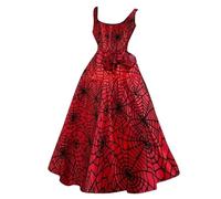 MOKBAY Halloween Costume, Devil Vampire Hooded Fancy Funny Dead Halloween Outfit, Gothic Skater Medieval Party Victorian Ladies Scary Wicked Fairy Sexy Vampire Dress, XXL Wine