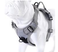 MOKCCI Truelove Soft Front Dog Harness .Reflective No Pull Harness with Handle and 2 Leash Attachments