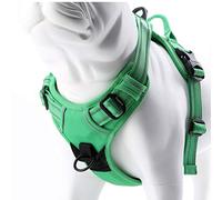 MOKCCI Truelove Soft Front Dog Harness .Reflective No Pull Harness with Handle and 2 Leash Attachments