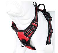 MOKCCI Truelove Soft Front Dog Harness .Reflective No Pull Harness with Handle and 2 Leash Attachments