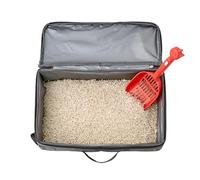 [Mokcoliy]Portable Litter Box Foldable for Travel, Waterproof Compact with Handle - Lightweight Collapsible Litter Tray for Cats Small Dogs, Car Camping Emergency Use Easy Clean (30x30cm)