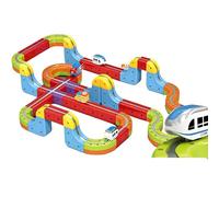 [Mokcoliy]Track Fusion Train Set - 3D Magic Rail Cube Track & Clickrail Electric Train Set,Train Track Toys, Easy-Click Rail Trackle with Electric Train, Cube Building Track Toy Gift for Kids
