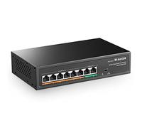 MokerLink 8 Port PoE Switch with 6 PoE+ Port, 2 Uplink, 78W AI Detection, 100Mbps, Fanless Metal Plug & Play Network Switch