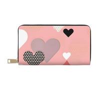 MOKESHN Abstract Love Chart Leather Wallet, Unisex Long Wallet, Business Zipper, Multiple Card Slots, Large Capacity, Fashion, Casual, Wallet, White, One Size