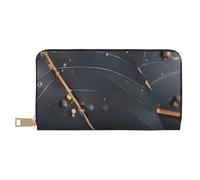 MOKESHN Enchanted Plant Leaves Leather Wallet, Unisex Long Wallet, Business Zipper, Multiple Card Slots, Large Capacity, Fashion, Casual, Wallet, White, One Size