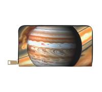 MOKESHN Jupiter Landscape Leather Wallet, Unisex Long Wallet, Business Zipper, Multiple Card Slots, Large Capacity, Fashion, Casual, Wallet, White