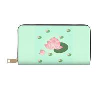 MOKESHN Lotus Flowers Waiting To Bloom Leather Wallet, Unisex Long Wallet, Business Zipper, Multiple Card Slots, Large Capacity, Fashion, Casual, Wallet