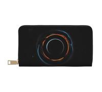 MOKESHN Mysterious Cosmic Black Holes Leather Wallet, Unisex Long Wallet, Business Zipper, Multiple Card Slots, Large Capacity, Fashion, Casual, Wallet, White, One Size