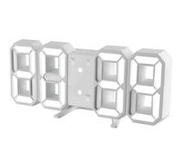 Mokeum 3D Digital Alarm Clock, LED Display Wall Clock with 12/24 Hour Date Temperature Display, Dimmable Time Memory, Creative Digital Clock for Bedroom, Kitchen, Office