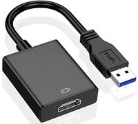 Mokeum USB to HD-MI Adapter, USB 3.0/2.0 to HD-MI 1080P Video Graphics Cable Converter with Audio for PC Laptop Projector HDTV Compatible with Windows XP 7/8/8.1/10