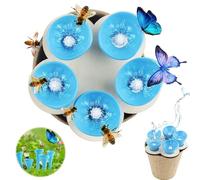 MOKIDO 5 x Bee Insect Drinking Cups, Colourful Bee Insect Drinking Cup, Bee Cup, Thirsty Pollinators Need Drinking Water, Bees Need Safe Drinking Places (Blue)